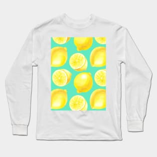 Watercolor lemons pattern Long Sleeve T-Shirt